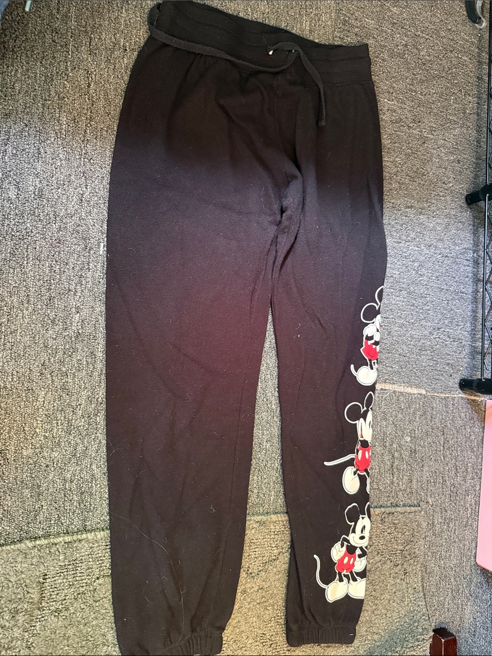 Disney Black Joggers with Red & White Mickey Mouse Graphics